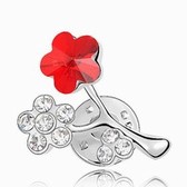 Austrian crystal necklace - bloom conditions (light red)