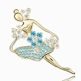 Austrian crystal brooch - Ballet Girls (18K gold + Highland)