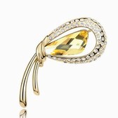 Austrian crystal brooch - Ectocarpus rumor (18K gold + gold)