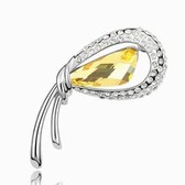 Austrian crystal brooch - Ectocarpus rumor (golden)