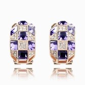 Austrian Crystal Earrings - Queen (pale pinkish purple + rose gold)