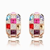 Austrian Crystal Earrings - Queen (purple + rose gold)