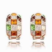 Austrian Crystal Earrings - Queen (yellow crystal + rose gold)