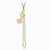 Austrian crystal mobile chain, bag chain - colorful leaves (Golden Shadow)