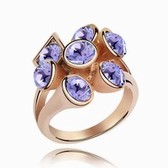 Austria crystal ring - beautiful ( Rose Gold + Tanzanite )