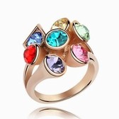 Austria crystal ring - beautiful ( Rose Gold + color )