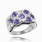 Austrian crystal ring - the morning dew (pale pinkish purple)