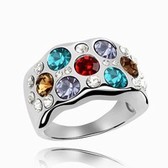 Austrian crystal ring - the morning dew (color)