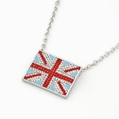 M full of British fashion flag word diamond necklace