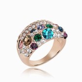Austria crystal ring - Wan Lu ( Rose Gold + blue zircon )
