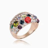 Austria crystal ring - Wan Lu ( Rose Gold + Red )