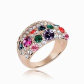 Austria crystal ring - Wan Lu ( Rose Gold + Tanzanite )