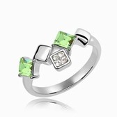 Austrian Crystal Ring - Jing Li (olive)