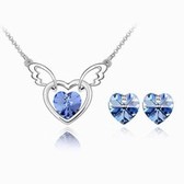 Austrian Crystal set - Angel heart (light blue)