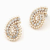 Fashion boutique flash diamond drop earrings pearl temperament