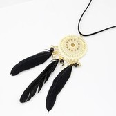 Fashion necklace hollow flowers and feathers