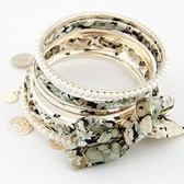 Korean fashion style bow pearl multi-layer bracelet