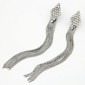 Korean fashion flash diamond diamond long tassel earrings