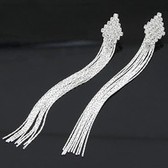 Korean fashion flash diamond diamond long tassel earrings