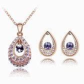 Austrian Crystal Set - the Tianzhu Princess (rose gold + pale pinkish purple)
