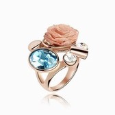 Austrian crystal ring - Shirley (sea blue)