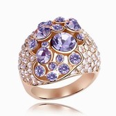 Austrian crystal ring - dotted (pale pinkish purple)