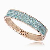 Austrian crystal bracelets - gorgeous multi-color (rose gold + sea blue)