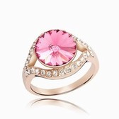 Austrian crystal ring - love (rose gold + Rose)