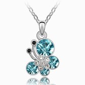 Austrian crystal necklace - Splendour flying (sea blue)