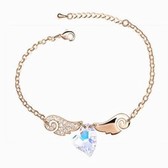 Austrian crystal bracelet - Sweetheart Eros (rose gold + color white)