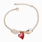 Austrian crystal bracelet - Sweetheart Eros (the Rose Gold + Crystal Red Rock)