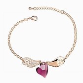 Austrian crystal bracelet - sweetheart god of love (rose gold + purple)