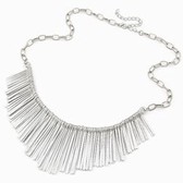 (Silver) in Europe and the United States luxury fashion style fan film short necklace