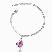 Austrian crystal bracelet - love the corner (purple)