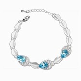 Austrian crystal bracelet - My Heart Will Go On (sea blue)