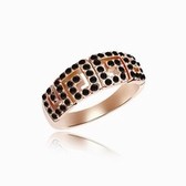 Austrian crystal ring - the fairy tale of love (rose gold + black)