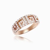 Austrian crystal ring - fairy tale of love (rose gold + white)