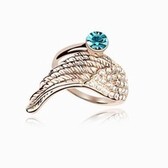 Austrian crystal ring - wing angel (sea blue)