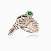 Austrian crystal ring - the monoplane Angel (olive)
