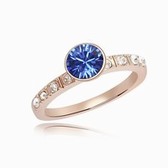 Austrian crystal ring - the only (rose gold + blue)