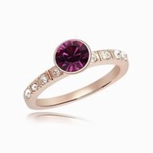 Austrian crystal ring - the only (rose gold + purple)