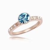 Austrian crystal ring - the only (Rose Gold + sea blue)