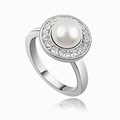 Austria pearl ring - cute princess (white)