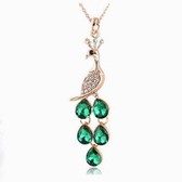 Zircon necklace - peacock princess (Olive Green)