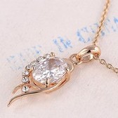 Zircon necklace - memory droplets (white)