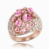 Austrian crystal ring - dotted (Rose + Light Rose)
