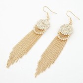 Korean Fashion flash drill LO simple long earrings