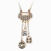 Boutique real gold plating wishful lock short necklace