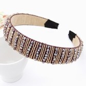 Korean fashion pure hand-woven wide-brimmed beaded hair bands headband