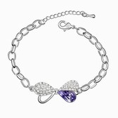 Austrian crystal bracelet - honey straight Sweetheart (pale pinkish purple)